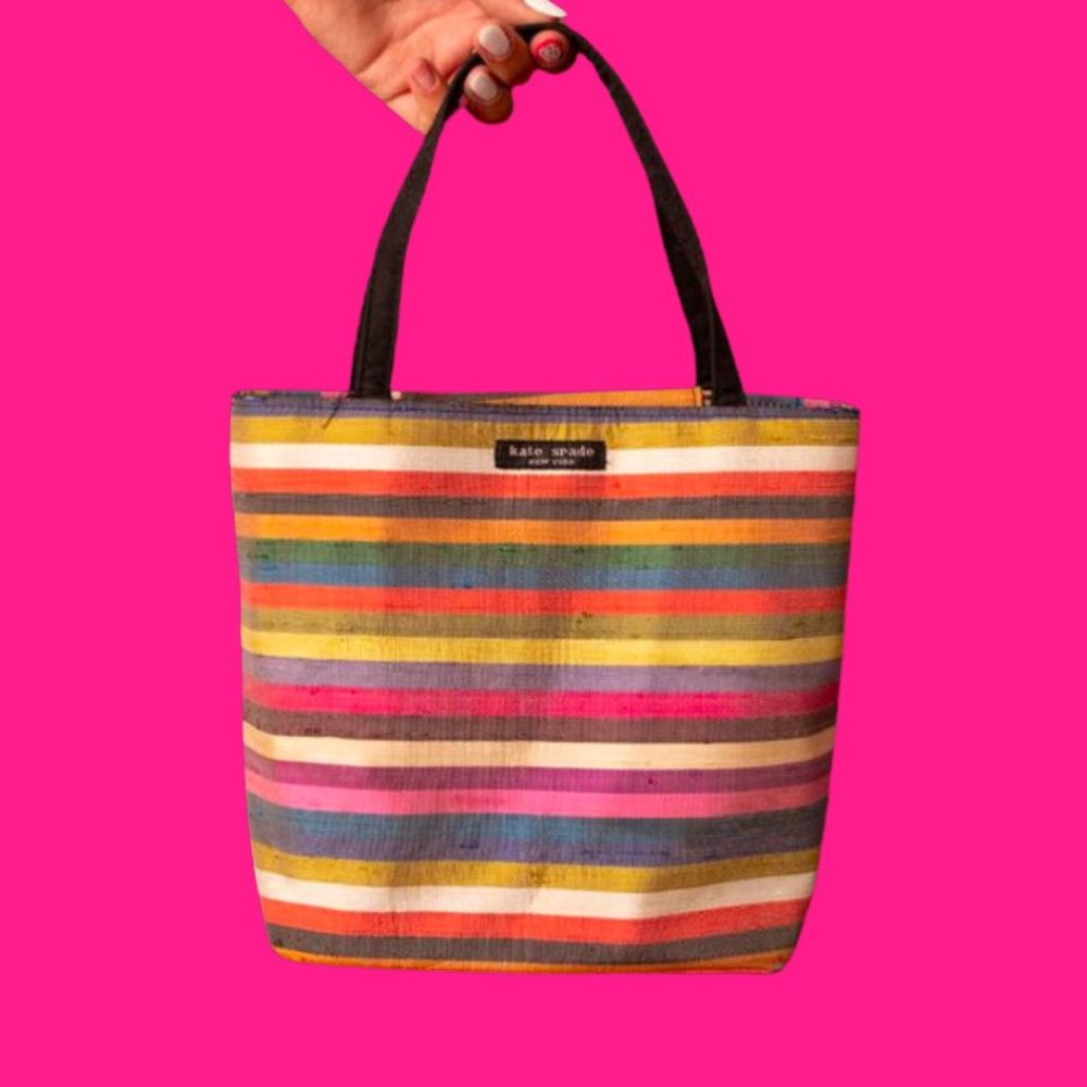Multicolor Stripe Kate Spade Slub Bag